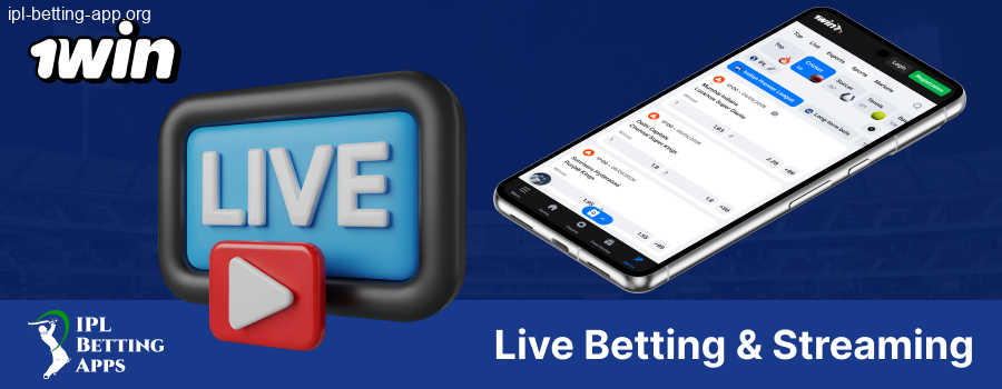 Watch 1Win IPL India match in the app