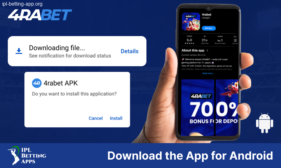 Install Android 4Rabet IPL Betting App India