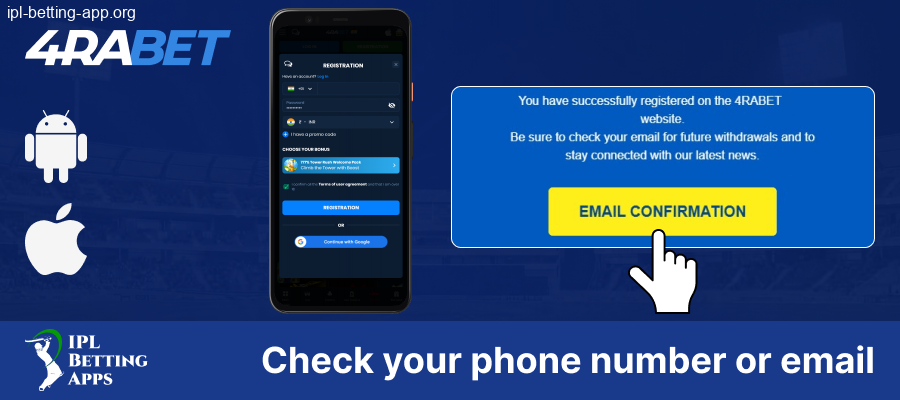 Verify your profile in 4Rabet IPL Betting App in India