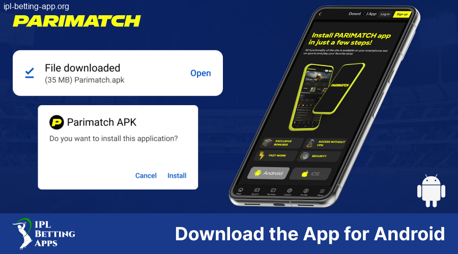 Install Android Parimatch IPL Betting App India