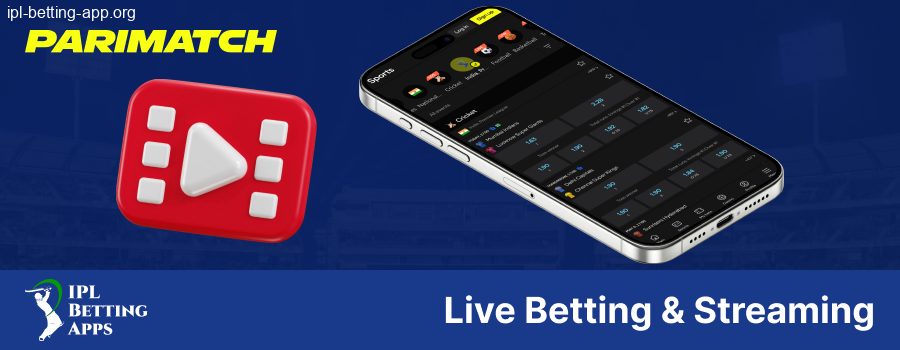 Watch Parimatch IPL India match in the app