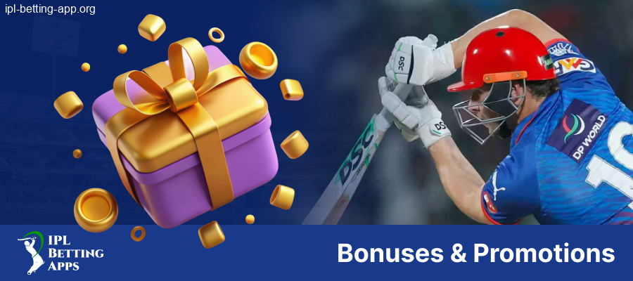 Official bonuses for Indian bettors IPL Betting App