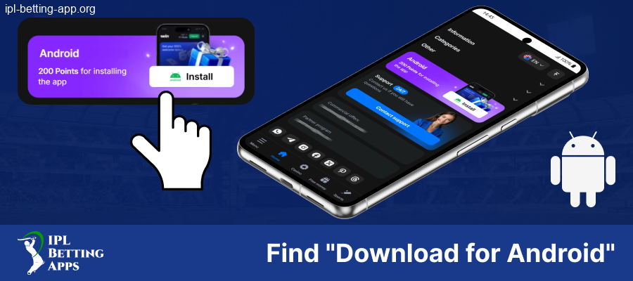 Click the download button Android IPL Betting App