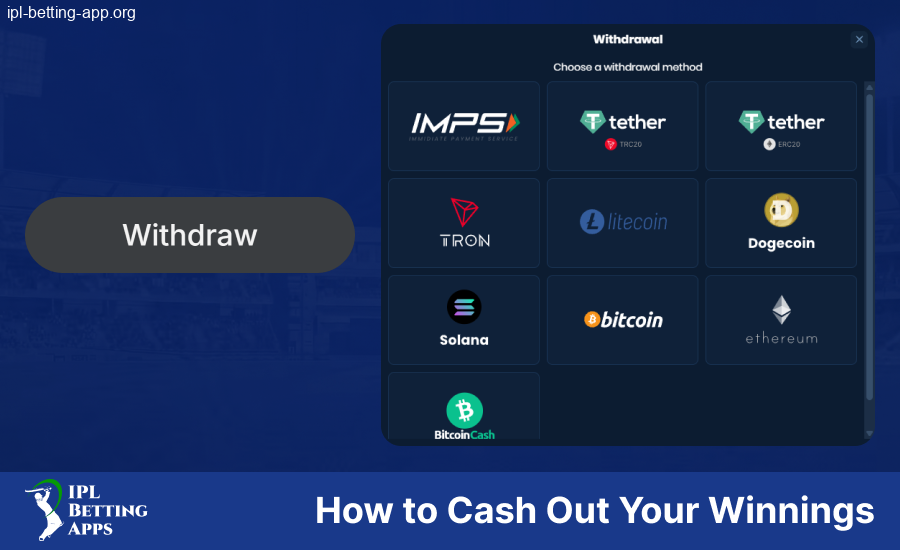 Manual for withdrawal of funds IPL Betting Apps India